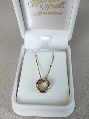tricolor 14kt gold with Diamonds Necklace